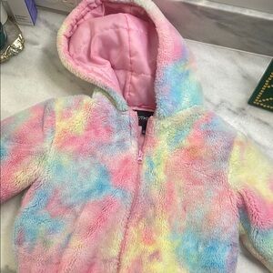 Colorful Tie-Dye Fleece Hoodie